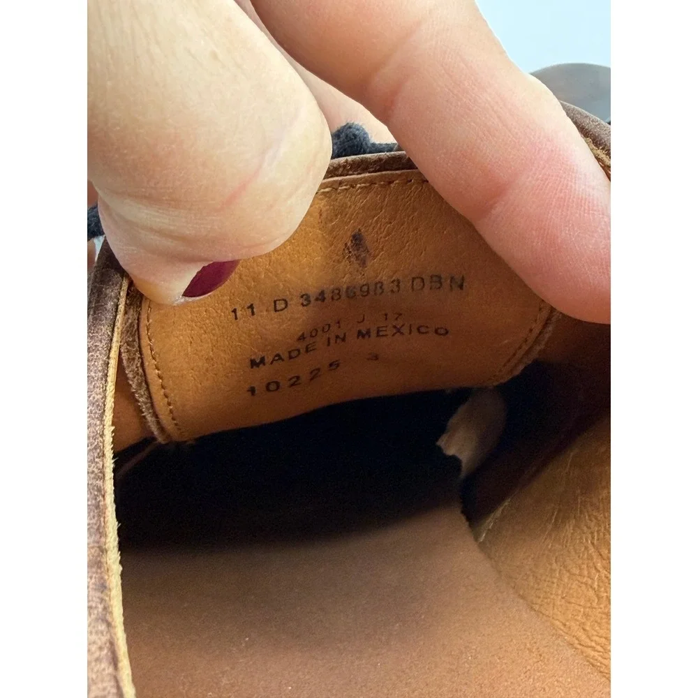 Frye James Lug Oxford Shoes Mens 11 D Dark Brown Leather Distressed Derby